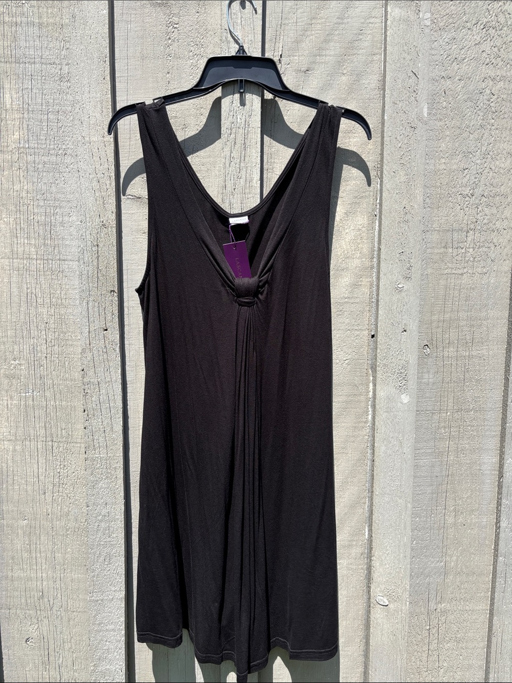 Lascana Women's Black Knot-Front swimsuit Coverup